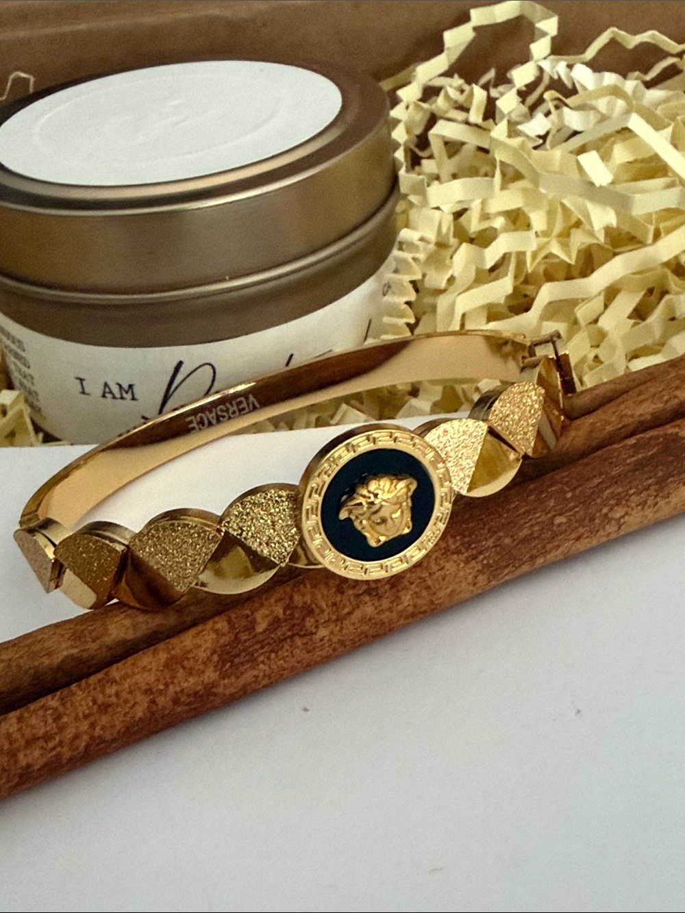 Fashion Jewelry Gold Medusa Bangle Bracelet - Gold